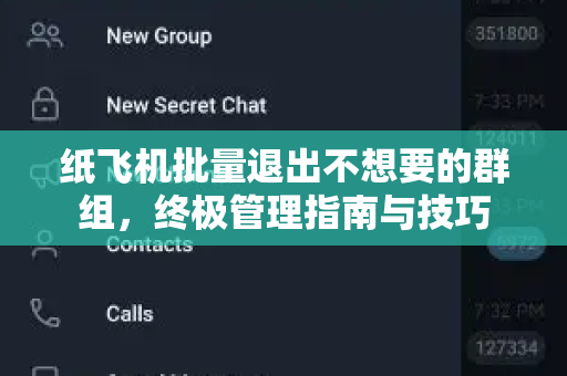 纸飞机批量退出不想要的群组，终极管理指南与技巧-第1张图片-纸飞机下载 - Telegeram官网版下载